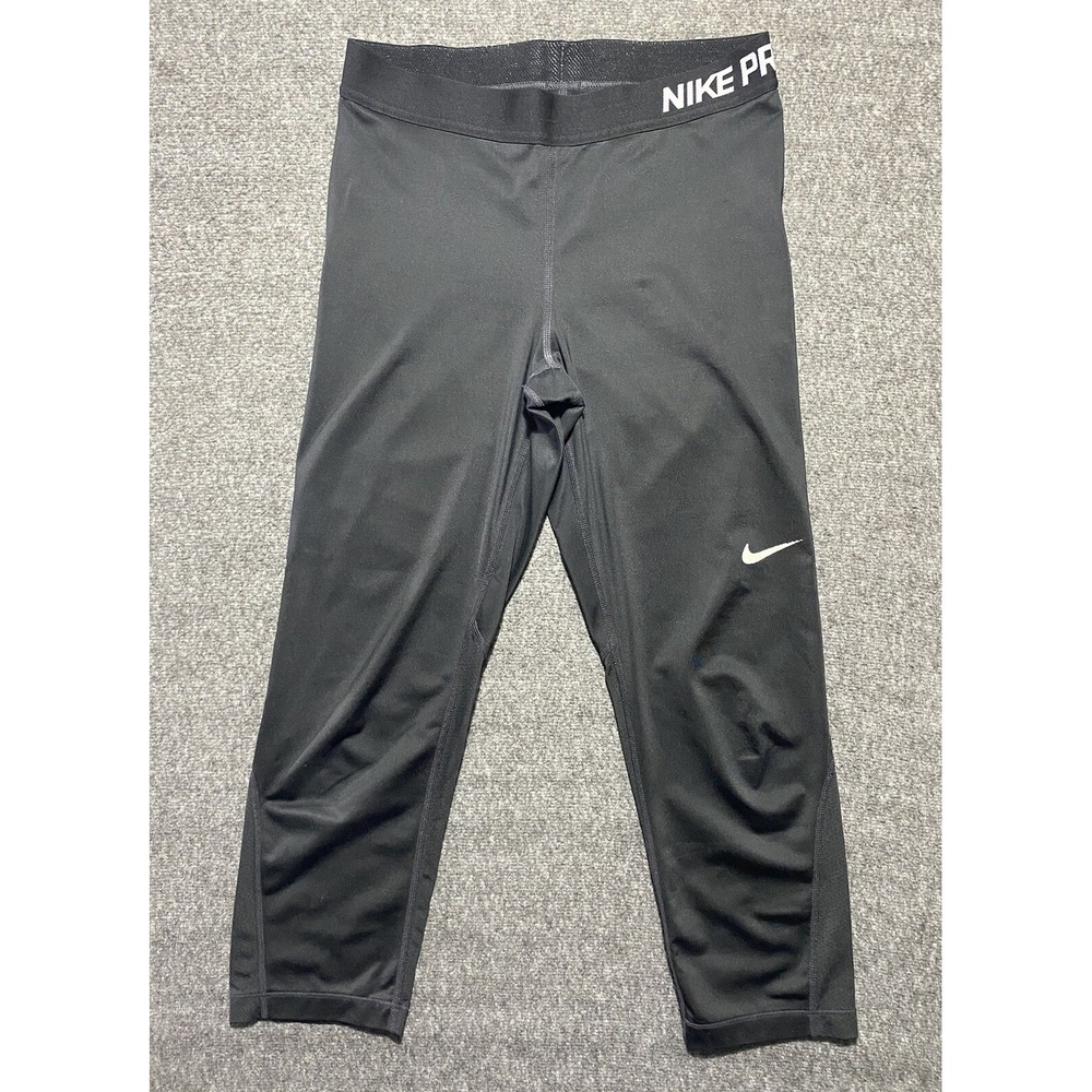 NIKE Pro Dri-Fit Leggings Womens Black Compression Tight Workout - Size M